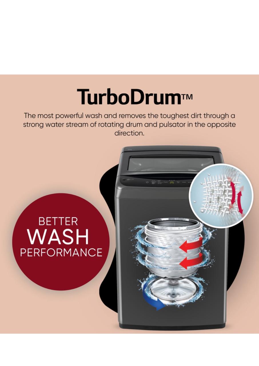 LG 8 KG Fully Automatic Top Load Washing Machine T80VBMB1Z — a smart, energy-efficient fully automatic top-load washer from LG