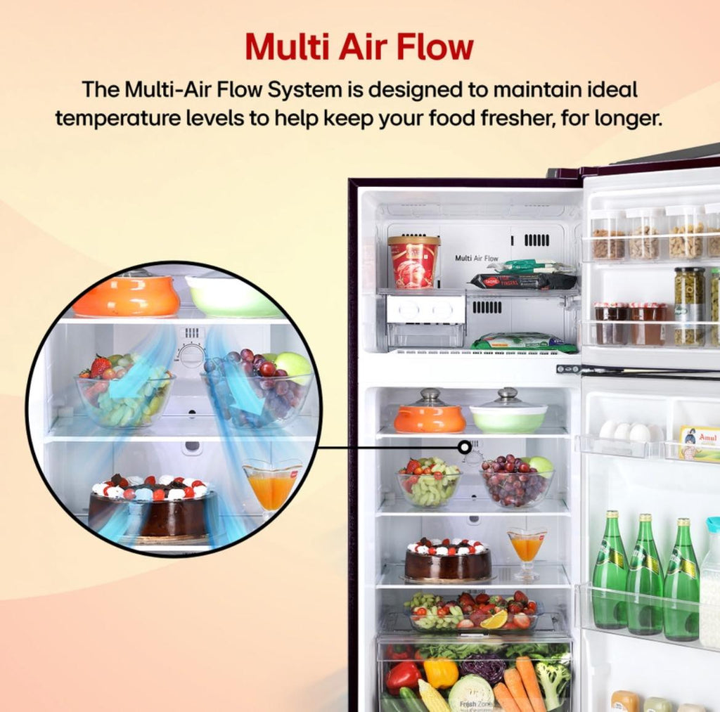 LG 242 L 2 Star Frost-Free Smart Inverter Double-Door Refrigerator (Model GL-N292DSBY)