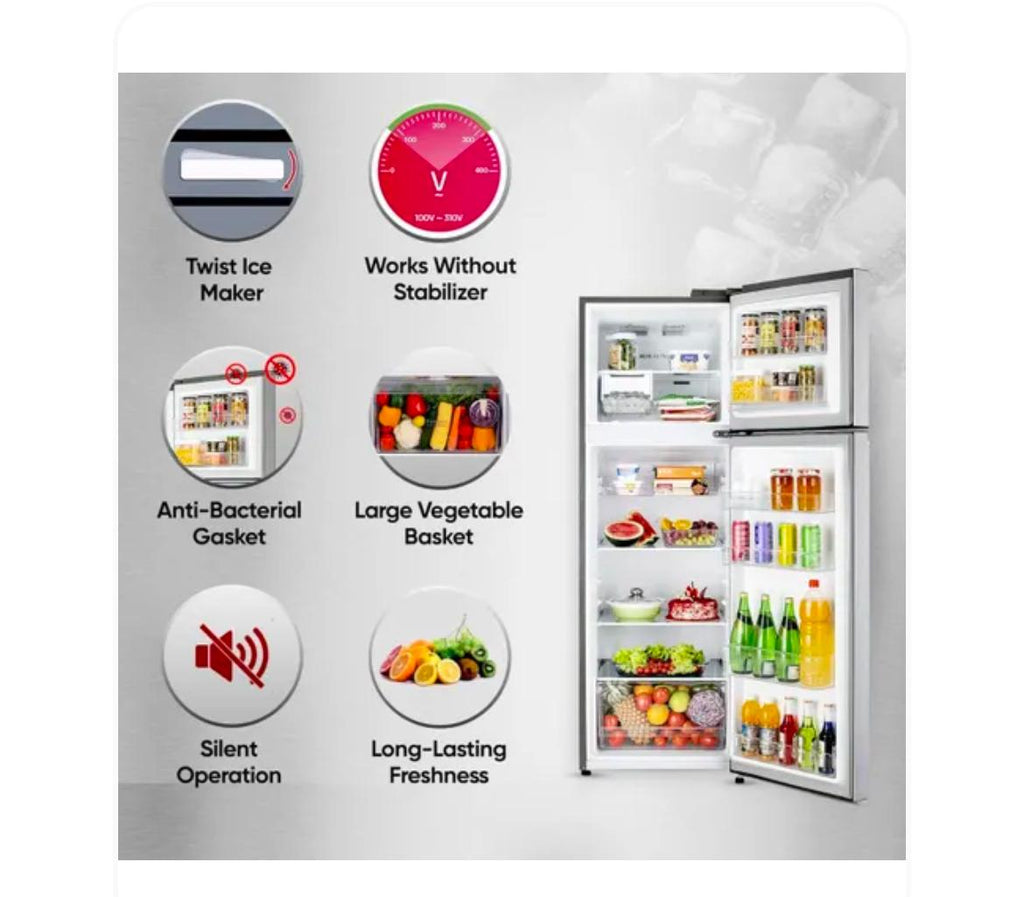LG 272 L 2 Star Frost-Free Smart Inverter Double-Door Refrigerator (Model GL-N312SDSY)