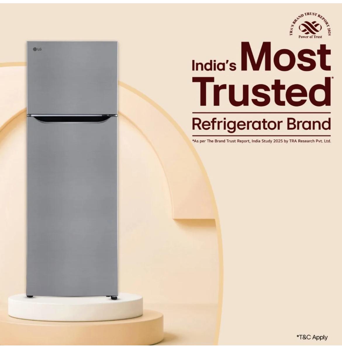 LG 288 L 2 Star Frost-Free Smart Inverter Double Door Refrigerator (Model GL-S322SPZY)