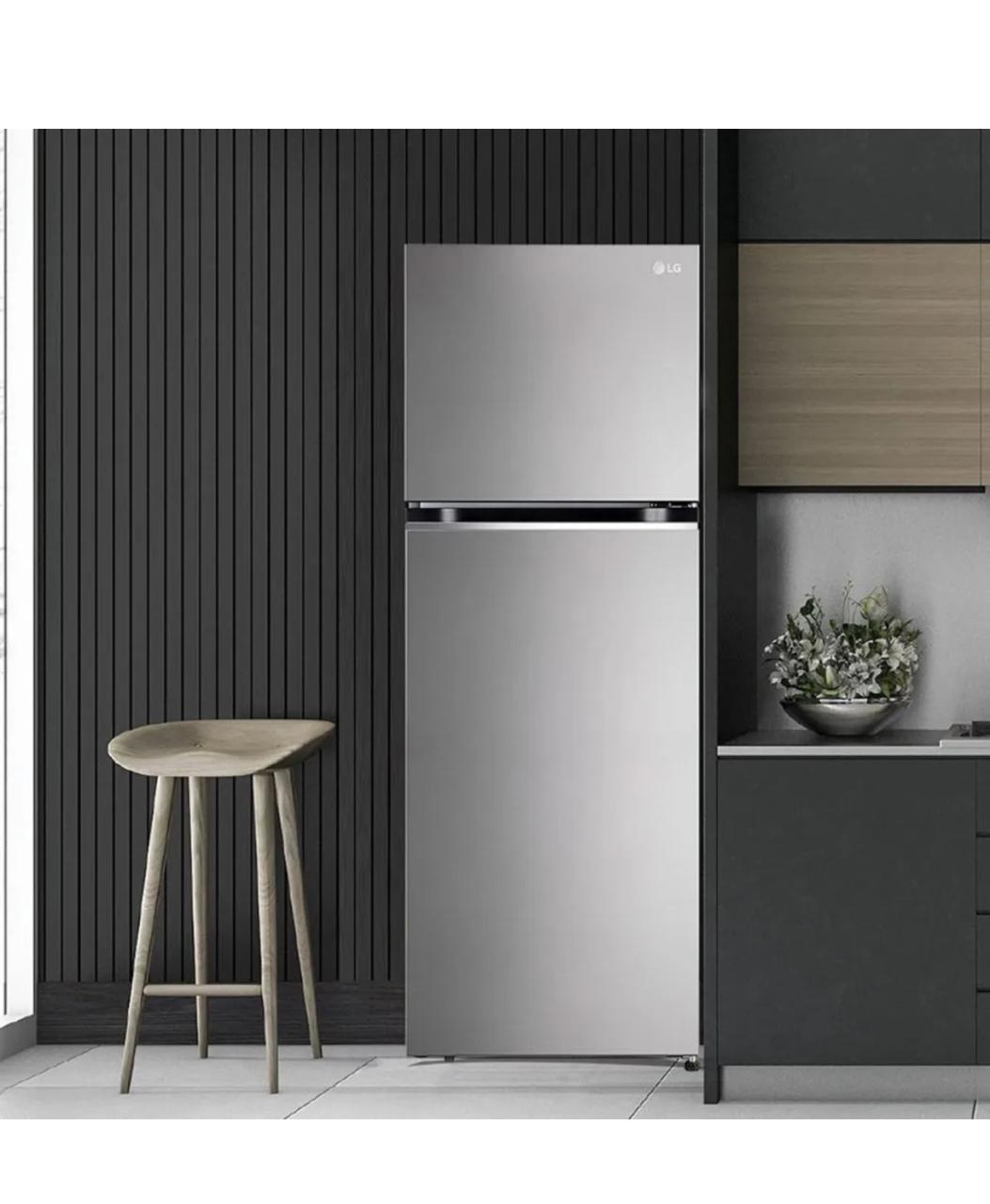 LG 322 L 2 Star Frost‑Free Double Door Refrigerator, Shiny Steel GL‑S342SPZY