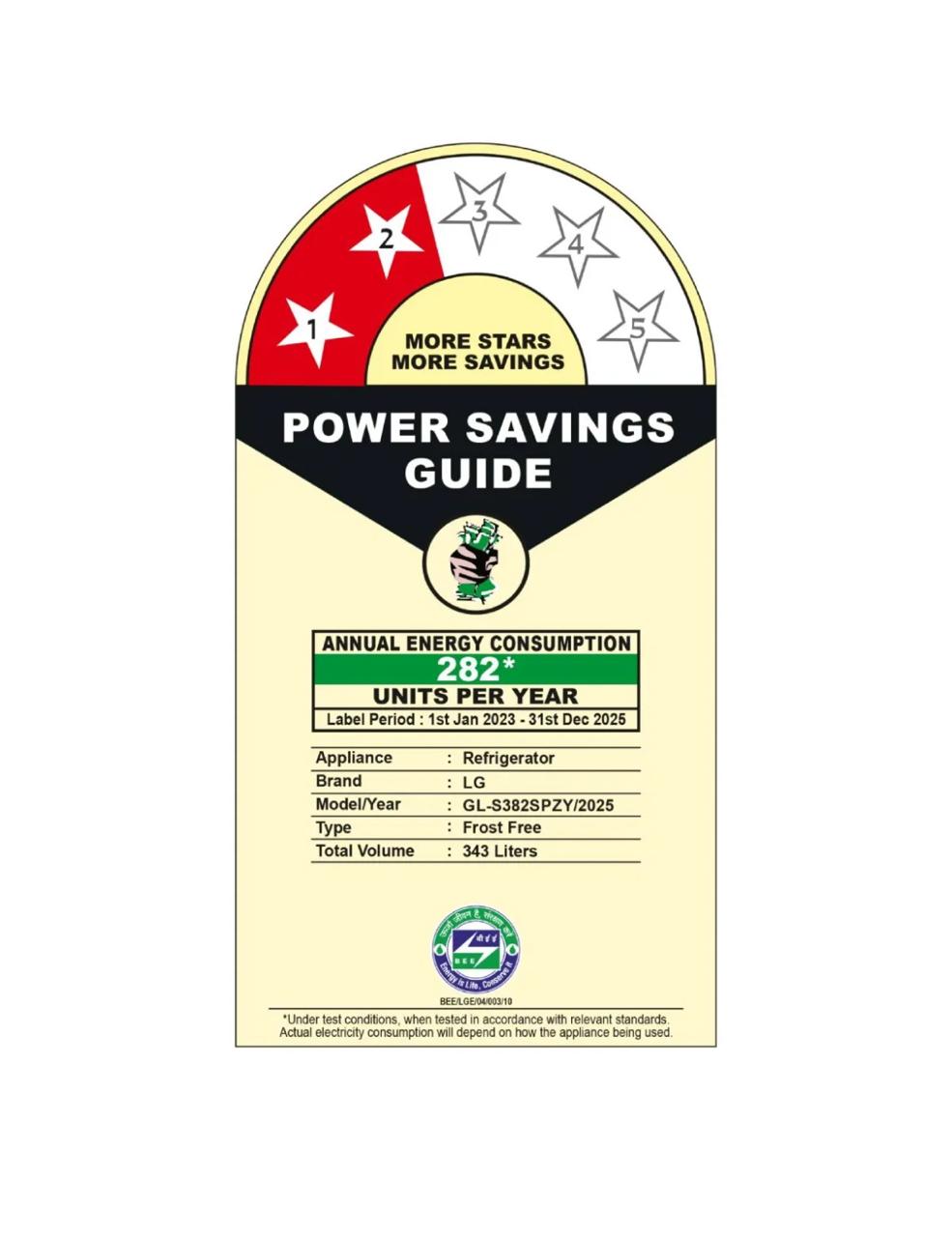 LG GL‑S382SPZY – 343 L Frost-Free Smart Inverter Convertible Refrigerator