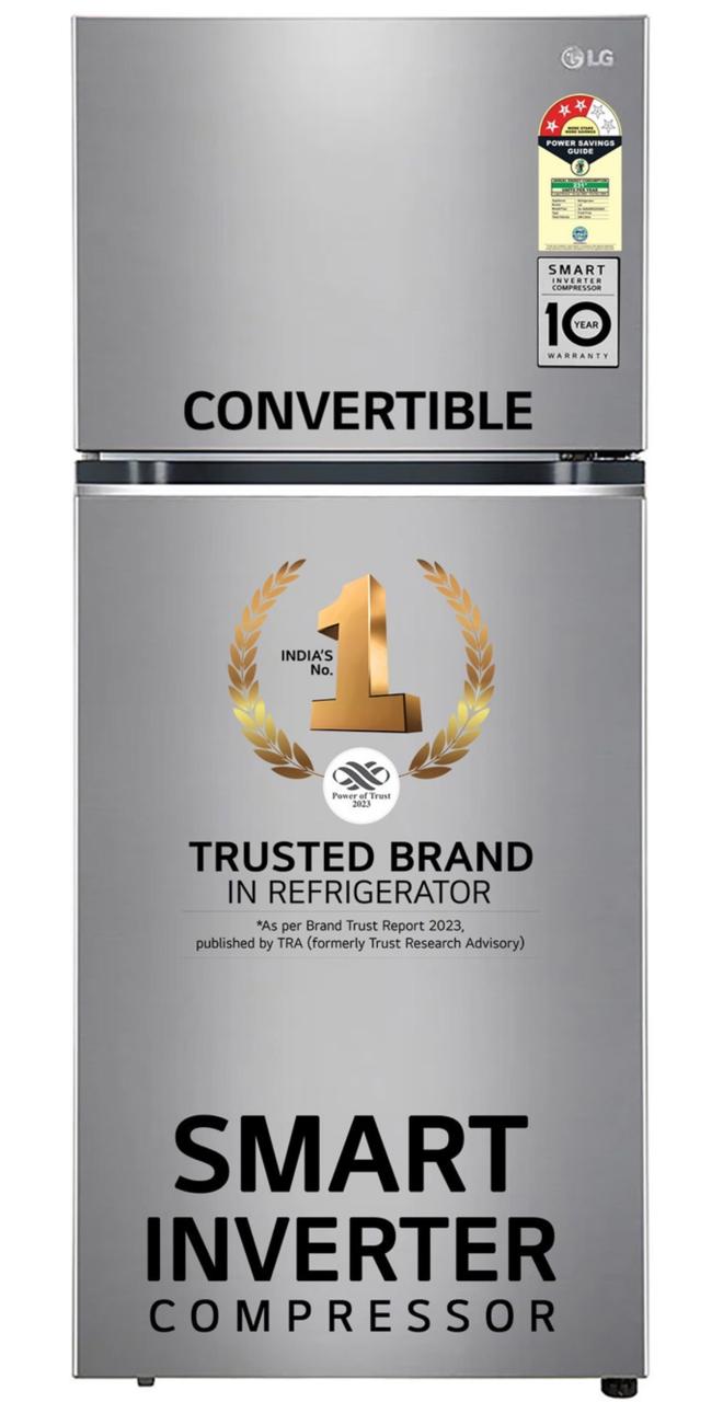 LG 380 L 2 Star Frost‑Free Smart Inverter Double Door Refrigerator (GL‑S412SPZY)